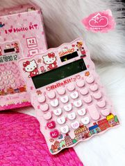 Máy tính hoạt hình Hello Kitty Vuông Viền Gợn Sóng siêu dễ thương KT-800