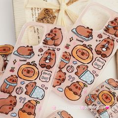 Cover Case Vỏ bảo vệ Airpod Chuột Capybara 3D Nổi Bóng kèm charm Airpod 1/2/3/Pro/Pro2