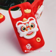 Case Ốp điện thoại iPhone Su dẻo Lân Đỏ kèm Popsocket iPhone 11/12/13/14/15/Pro/Promax - TẾT