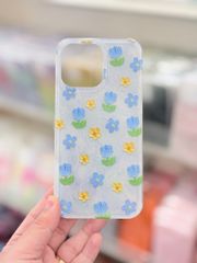 Case Ốp điện thoại iPhone Hoa Xanh dương nhí phôi crytal iPhone 12/13/14/15/16/Pro/Promax