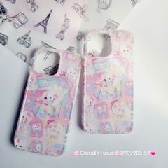 Case Ốp điện thoại iPhone Hello Kitty Nền Trắng Hồng iPhone 12/13/14/15/Pro/Promax