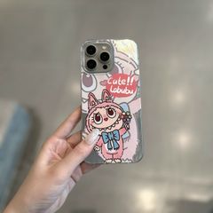 Case Ốp điện thoại iPhone Labubu Moko Hồng Ánh Lông Vũ Bạc Hologram iPhone 7+/8+/X/XSM/11/12/13/14/15/Plus/Pro/Promax
