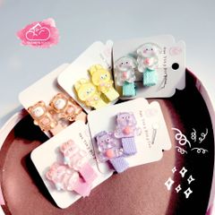 Kẹp tóc Charm gấu cho bé (5 màu)
