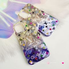 Case Ốp điện thoại iPhone LV ombre hai màu ánh xà cừ iPhone 11/12/13/14/15/Pro/Promax