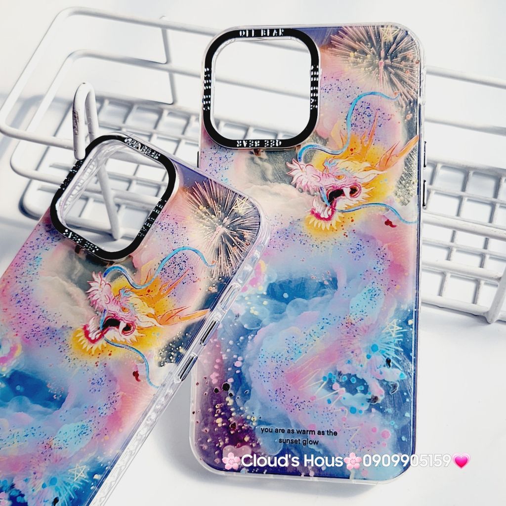 Case Ốp điện thoại iPhone Rồng Hologram viền camera titan iPhone 11/12/13/14/15/Pro/Promax - TẾT
