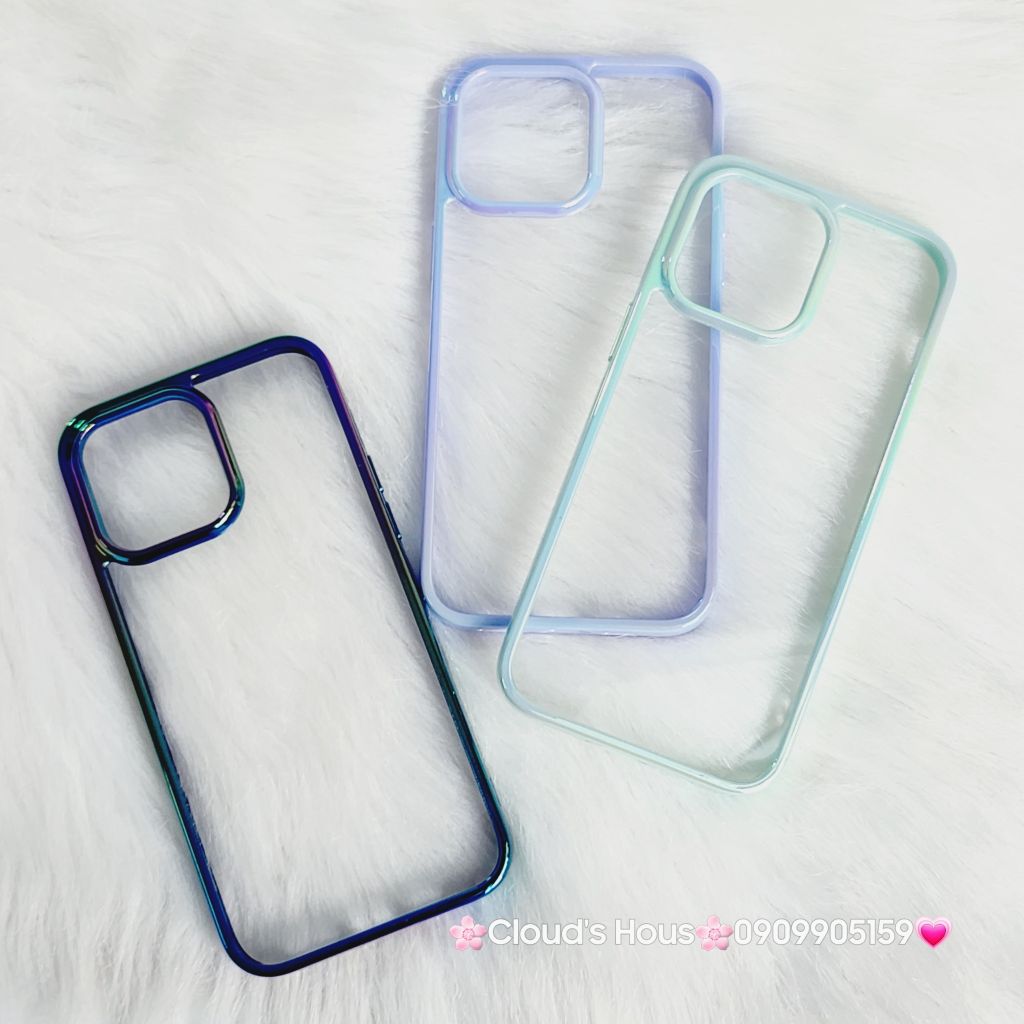 Case Ốp điện thoại iPhone X&M Trong viền hologram bóng iPhone 14Promax/ 15Promax (5 mẫu)