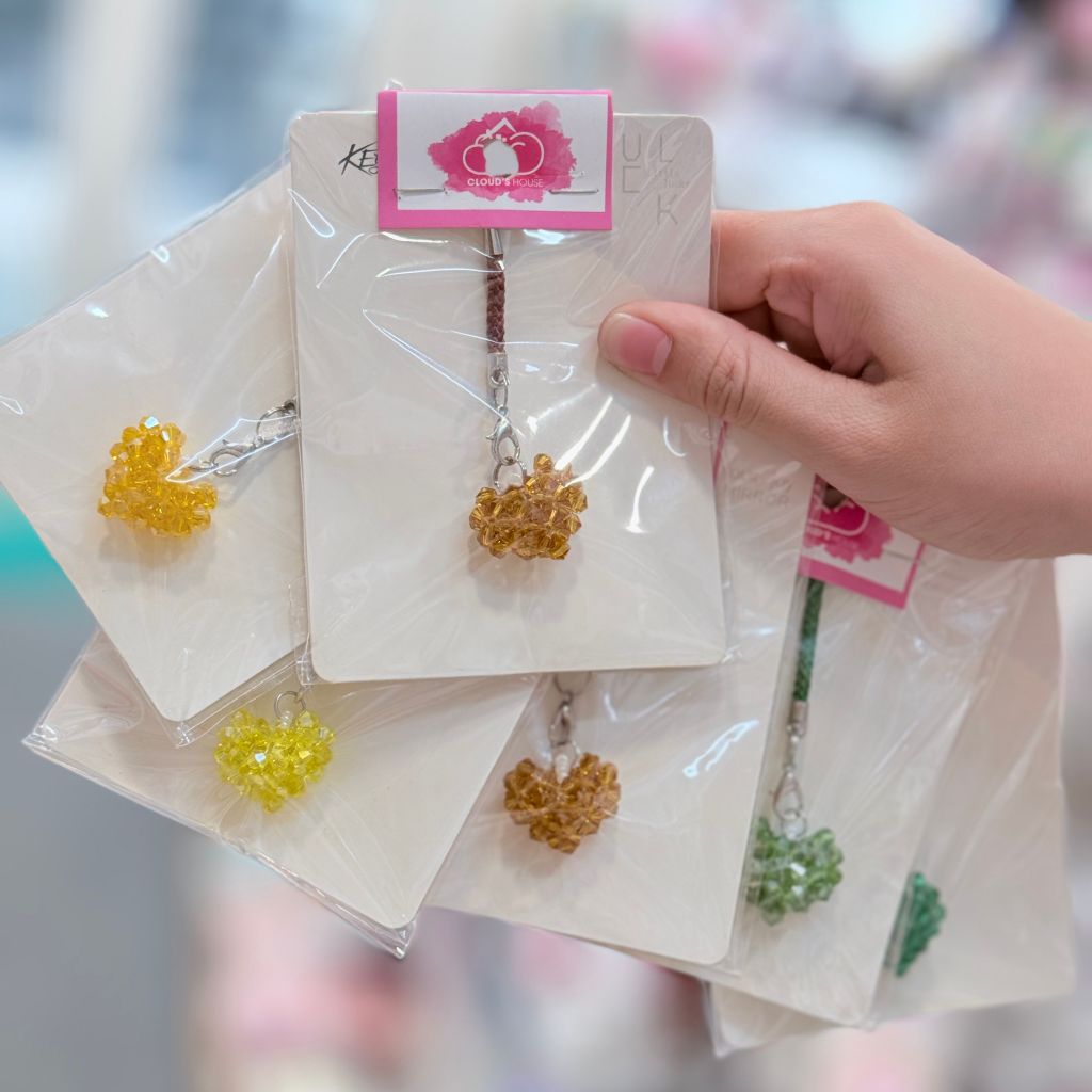 Móc Treo điện thoại đá pha lê, kết cườm Đài Loan ( TAIWAN)