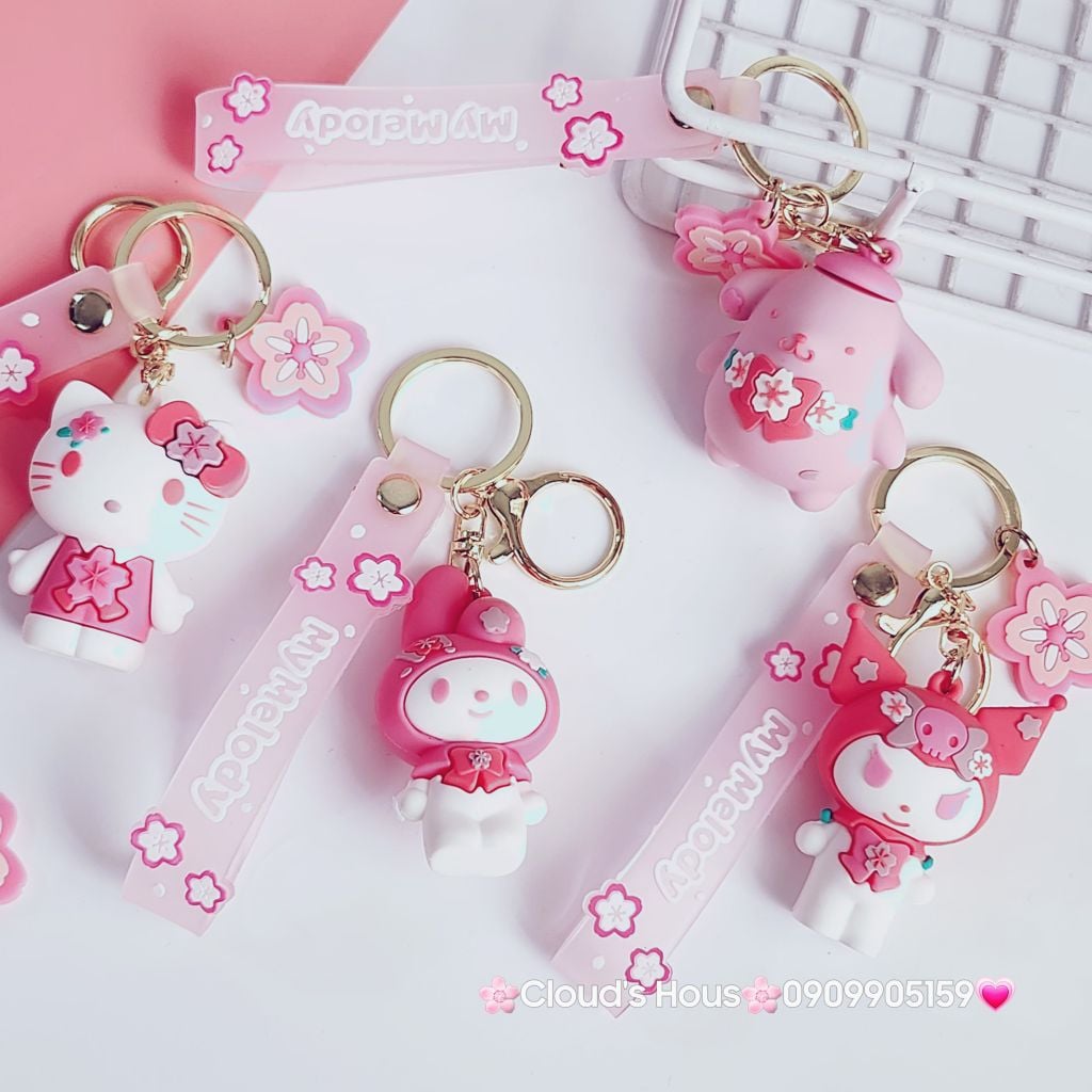 Móc Khoá Hoạt hình Sanrio Tone Trắng Hồng My Melody