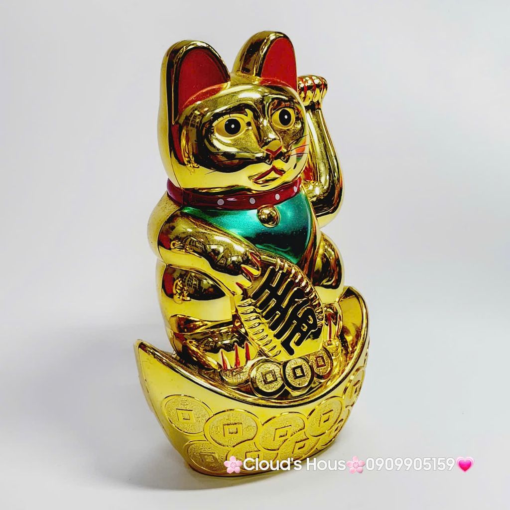 Mèo Thần Tài Mạ Vàng Nhiều Mẫu Nhiều Size