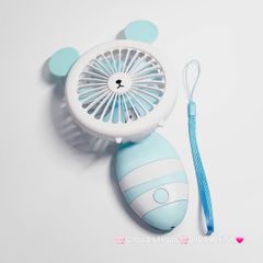 Quạt Cầm Tay Mini Thân Sọc Tai Gấu Tai Thỏ Tai Mèo