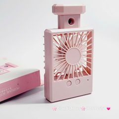 Mini Fan - Quạt Cầm Tay - Để Bàn Dáng Nước Hoa Có Phun Sương
