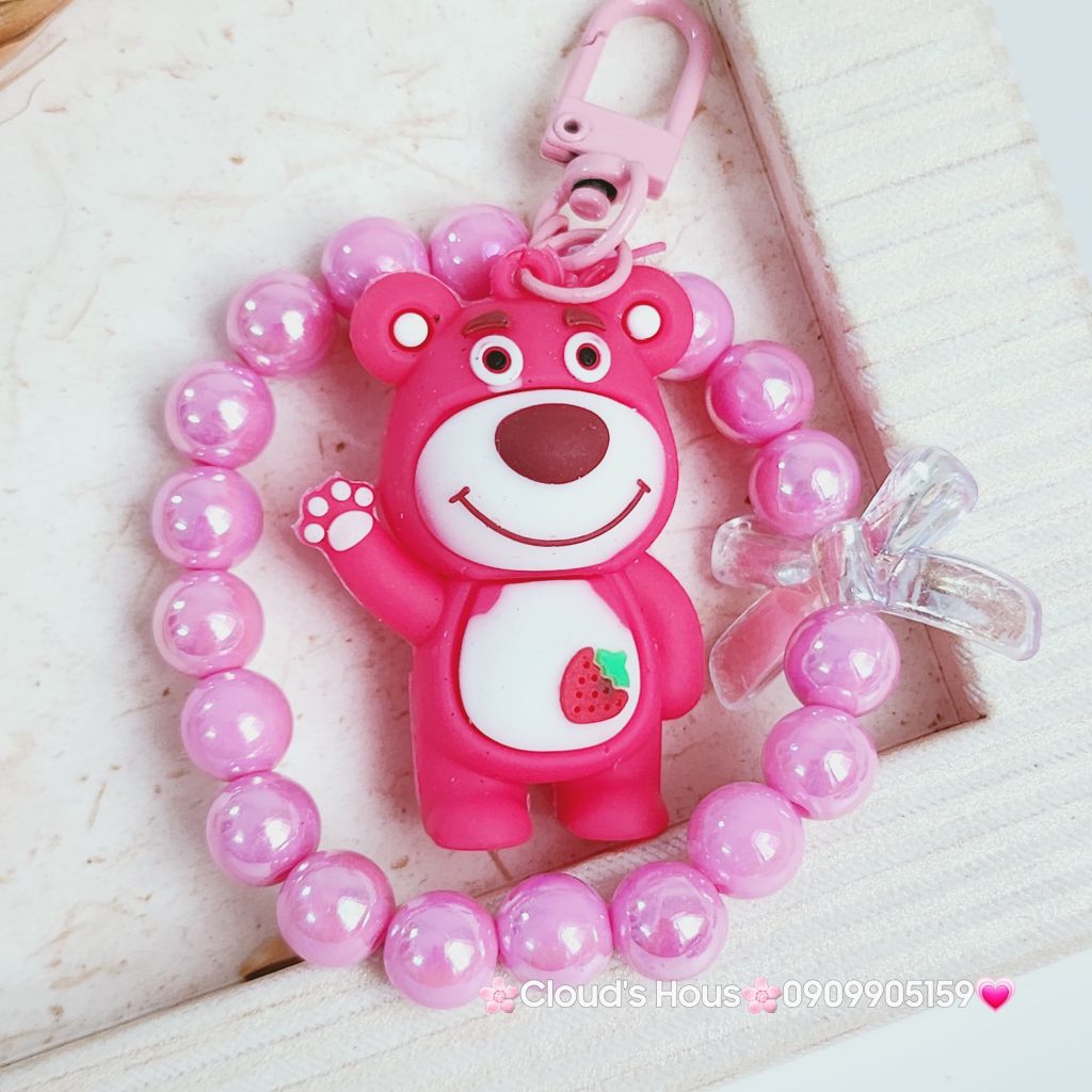 Vòng charm đeo điện thoại Ngọc trai Nơ trong Charm Hoạt hình