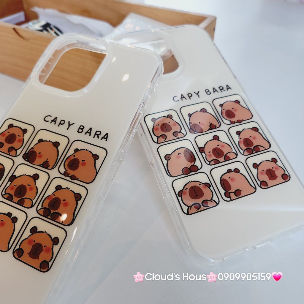 Case Ốp điện thoại iPhone Chuột CAPY BARA 3D Bóng Kute iPhone 13/14/15/16Pro/Promax