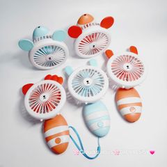 Quạt Cầm Tay Mini Thân Sọc Tai Gấu Tai Thỏ Tai Mèo