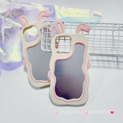 Case Ốp điện thoại iPhone Su dẻo Tai Thỏ Gợn Sóng Lưng Gương iPhone 6P/7P/8P/X/Xs/XSMax/11/12/13/14/15/Pro/Promax