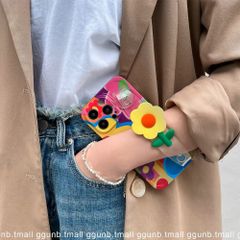 Case Ốp điện thoại iPhone Hoa Chống dựng có dây đeo iPhone 11/12/13/14/Pro/Promax