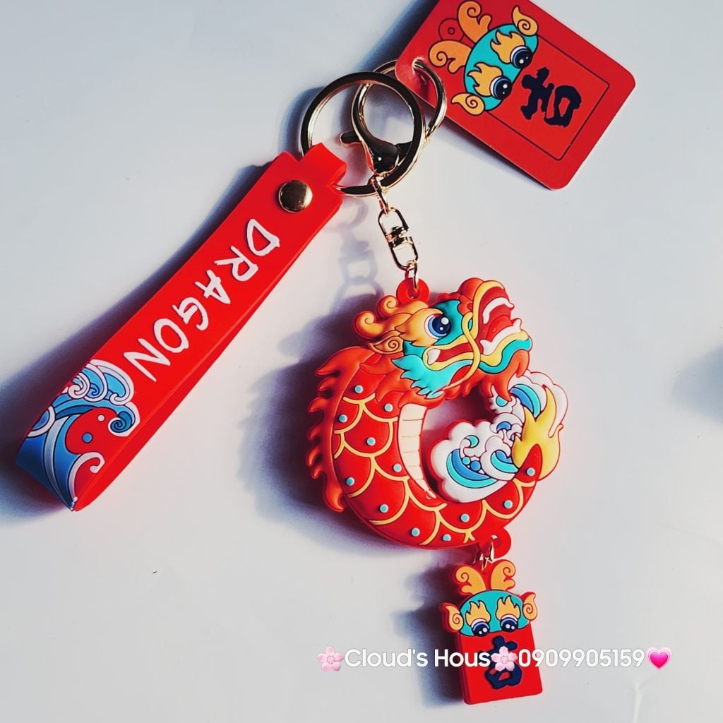 Móc Khóa Rồng Nước Phun Lửa Tết Dragon - TẾT