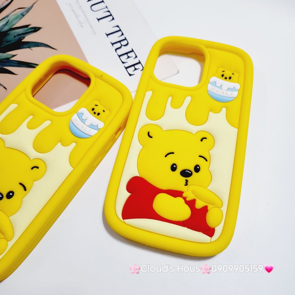 Case Ốp điện thoại iPhone Su dẻo Gấu Pooh Mật Ong iPhone 11/12/13/14/15/Pro/Promax