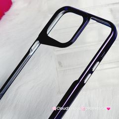 Case Ốp điện thoại iPhone Bolema Trong Nhám Viền Màu iPhone 13/14/15/Pro/Promax ( trong không vàng)