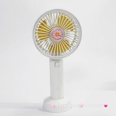 Mini Fan - Quạt Cầm Tay Trắng Bông Hoa