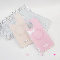 Case Ốp điện thoại iPhone Trong Crytal Magsafe Hồng Pastel Case iPhone 12/13/14/15/16/Pro/Promax