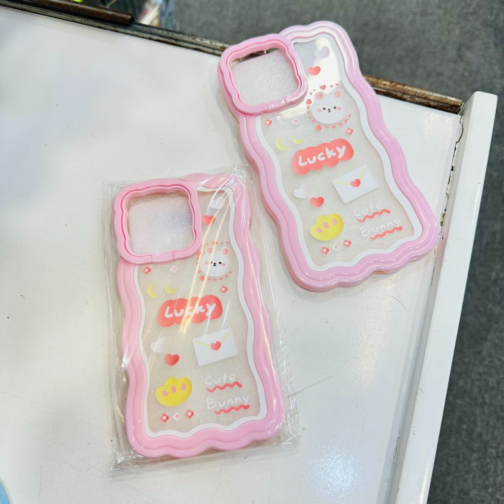 Case Ốp điện thoại iPhone Chống Dựng Viền Gợn Sóng Trong Kute iPhone 12/13/Pro/Promax