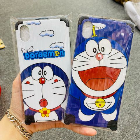 Case Ốp điện thoại iPhone Doraemon Nhám bóng Sọc vali