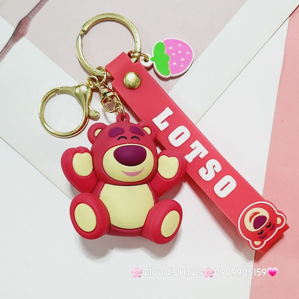 MÓC KHÓA GẤU DÂU LOTSO Mập Kute (4 mẫu)