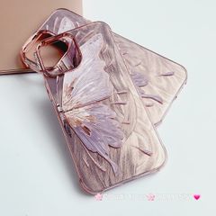 Case Ốp điện thoại iPhone Con Bướm Butterfly Hologram Nền Hồng iPhone 11/12/13/14/15/Pro/Promax