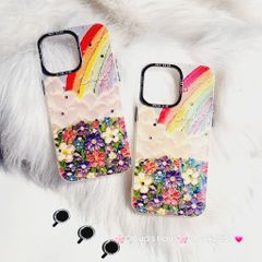 Case Ốp điện thoại iPhone Vườn hoa Cầu vồng Hologram Smile Kèm bảo vệ camera iPhone 11/12/13/14/15/Pro/Plus/Promax