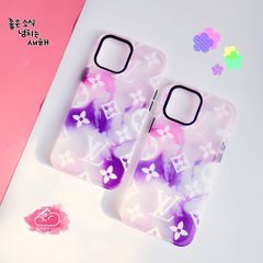 CASE IPHONE NHÁM HOLOGRAM màu tím LV Sang Chảnh