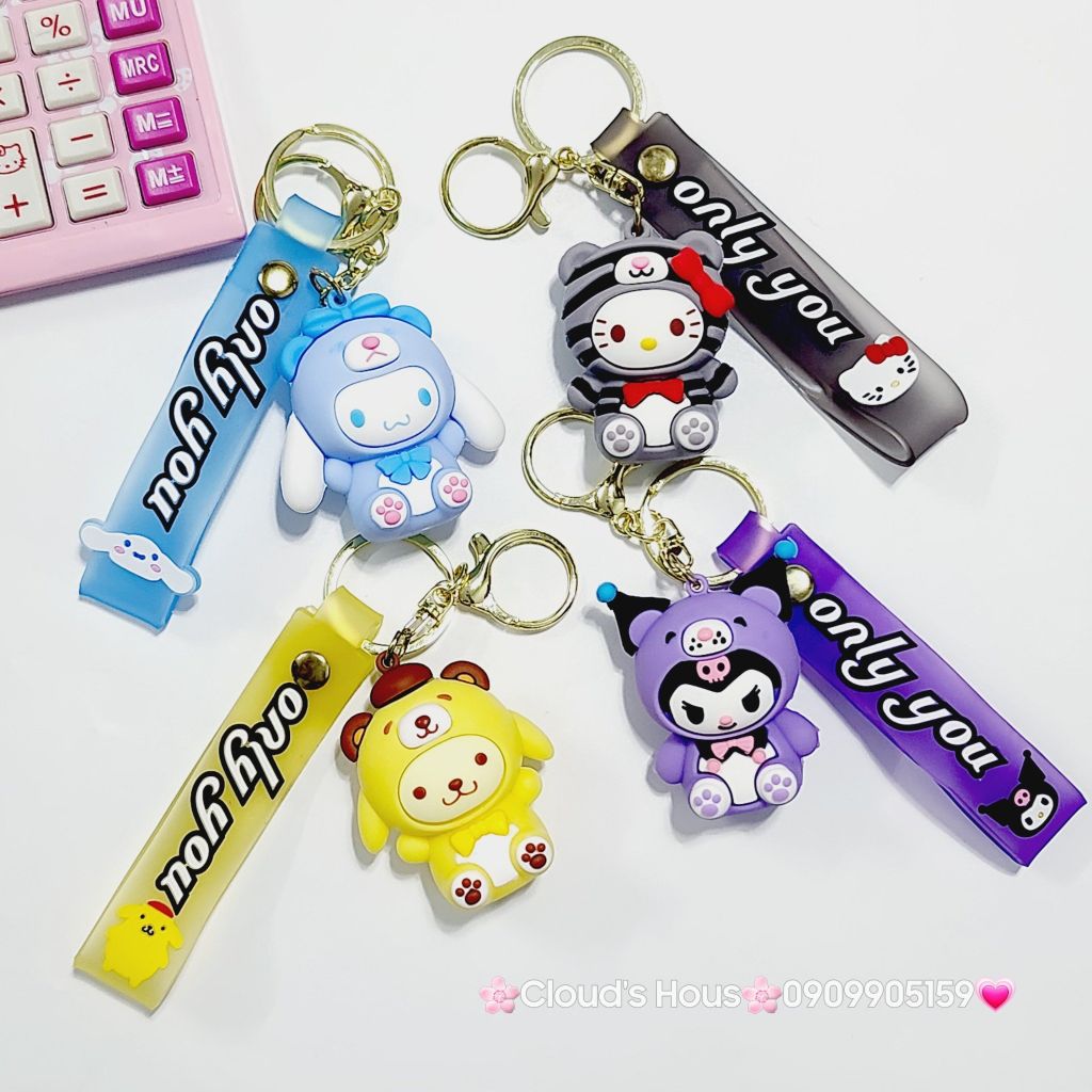 Móc Khóa Sanrio Kuromi Cinnamoroll Flan dây Only you