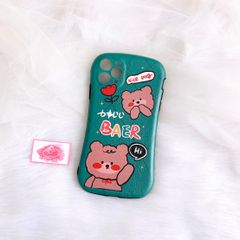 CASE IPHONE Gấu Xanh lá Đáng Yêu Nhám Da Dẻo Phôi Bầu Chống Shock