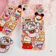 Case Ốp điện thoại iPhone Mèo May Mắn Thần Tài Túi Tiền Kèm Popsocket dán iPhone 11/12/13/14/15/Pro/Promax