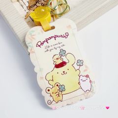 ĐỰNG THẺ ĐEO Gợn Sóng Kèm Móc Khóa dây giật ( HÀNG THÁI)