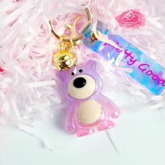 MÓC KHÓA GẤU DÂU LOTSO Hologram Bling bling