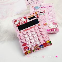 Máy tính hoạt hình Hello Kitty Vuông Viền Gợn Sóng siêu dễ thương KT-800