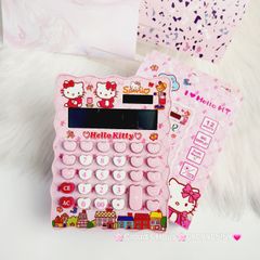 Máy tính hoạt hình Hello Kitty Vuông Viền Gợn Sóng siêu dễ thương KT-800