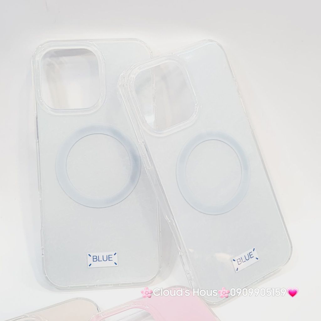 Case Ốp điện thoại iPhone Trong Crytal Magsafe Xanh Mint Pastel Case iPhone 12/13/14/15/16/Pro/Promax