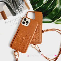 Case Ốp điện thoại iPhone Da LOEWE Đựng Card kèm dây đeo iPhone 11/12/13/14/Pro/Promax