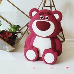 TÚI ĐEO CHÉO SILICONE GẤU DÂU LOTSO Màu đậm Chính Hãng Disney