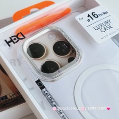 Case Ốp điện thoại iPhone HD CASE LƯNG TRONG VIỀN ĐÍNH ĐÁ CAMERA Magsafe Trong Chống Shock iPhone 16Promax(LUXURY CASE)