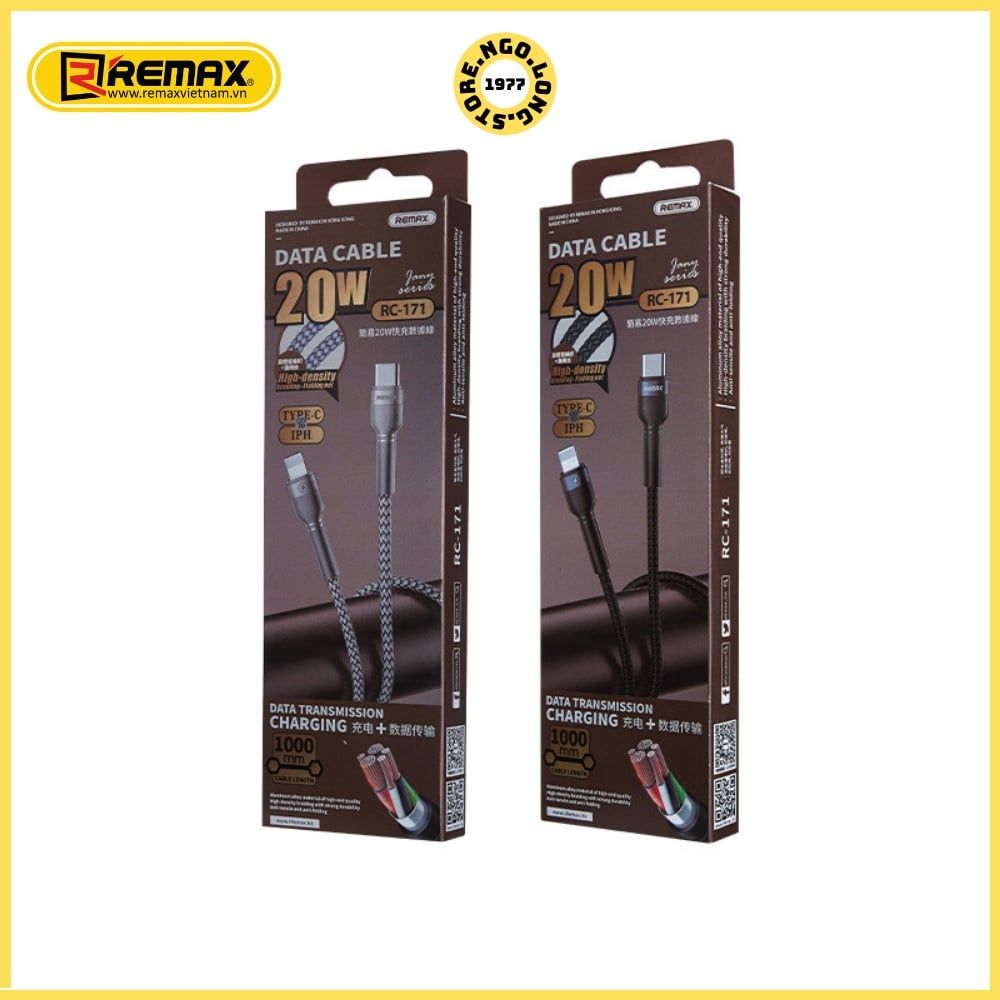 Cáp Sạc Nhanh Remax RC-171 20W 1M TypeC to Lightning