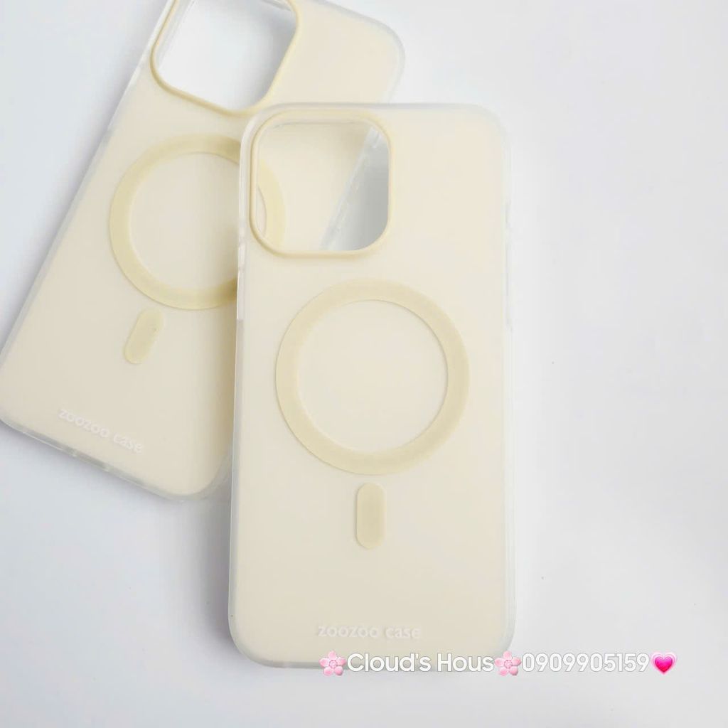 Case Ốp điện thoại iPhone Trong Nhám Magsafe Vàng Pastel Zoozoo Case iPhone 12/13/14/15/Pro/Promax