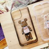 Case Ốp điện thoại iPhone Bearbrick Trong Chống dựng Nút nổi IPhone 11/12/13/14/Plus/Pro/Promax