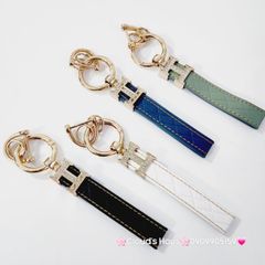 Móc Khóa Dây Da Hermes Đính đá Sang chảnh