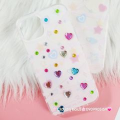 Case Ốp điện thoại iPhone Trái tim Đính đá iPhone 11/12/13/14/Pro/Promax