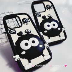 Case Ốp điện thoại iPhone Hòn Than Đen Cute Su dẻo 3D Nổi iPhone 11/12/13/14/15/Plus/Pro/Promax