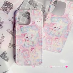 Case Ốp điện thoại iPhone Hello Kitty Nền Trắng Hồng iPhone 12/13/14/15/Pro/Promax