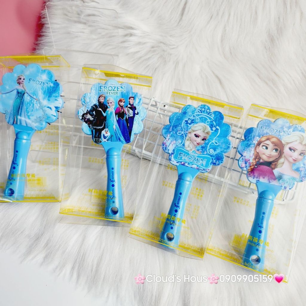 Lược Chải Tóc Đệm Khí Mát Xa Hình Công Chúa Elsa Frozen Tiện Dụng Dành Cho Bé Gái